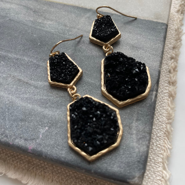 Midnight Druzy Earrings