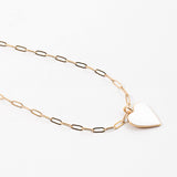 Gold and White Heart Necklace