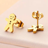 Gold Gingerbread Joy Studs