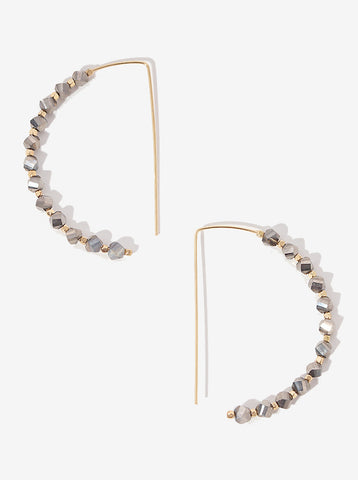 Black Half Moon Gemstone Drops