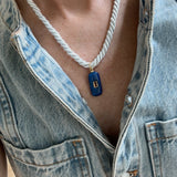 Santorini Blue Tide Silk Cord Necklace