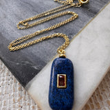 Santorini Blue Tide Gold Necklace