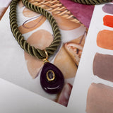 Olive and Orchid Silk Cord Necklace