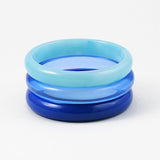 Bermuda Waters Resin Triple Bracelet Stack