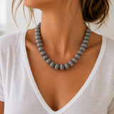 Silver Lining Grey Necklace
