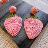 Woven Strawberry Earrings