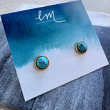 Classic turquoise and gold studs