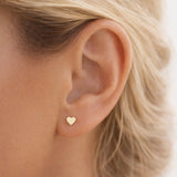 Tiny Gold Heart Studs
