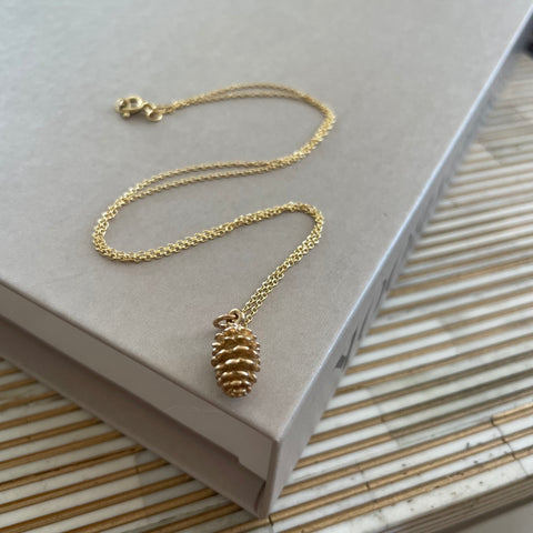 Gold Tiny Pinecone Necklace