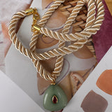 Sea Glass and Silk Cord Necklace