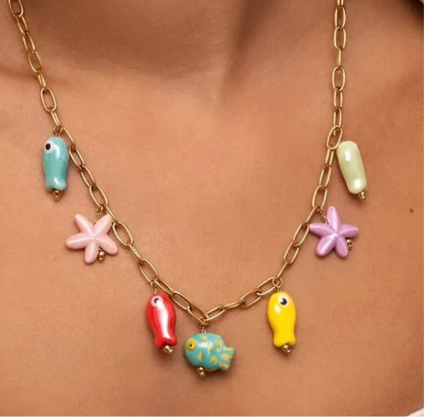 Colorful Ocean Charm Necklace