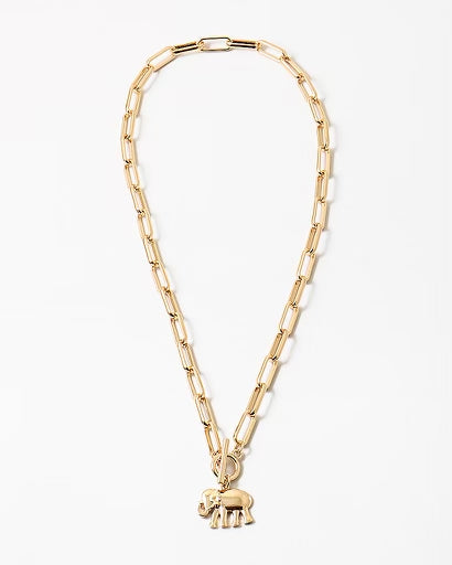 (Shipping 9/28) Lucky Elephant Toggle Necklace