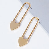 Gold Heart Paperclip Earrings