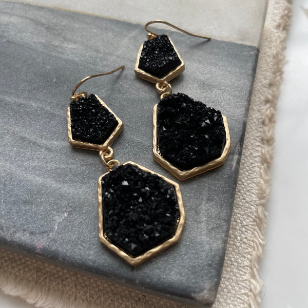 Midnight Druzy Earrings