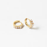 Gold and Pearl Minis Hoops