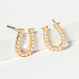 Pearl Horseshoe Studs