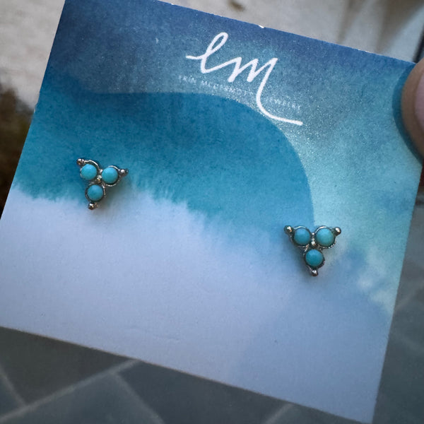 Triple Turquoise Studs