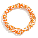 Orange and White College/Sports/School Bracelet Bundle
