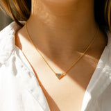 Gold Half Diamond Necklace