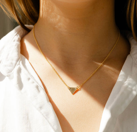 Gold Half Diamond Necklace