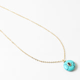 Electric Blue Turquoise with Violet Stone Necklace