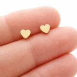 Tiny Gold Heart Studs