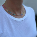 Tiny Beaded Necklace Filled with Joy