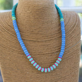 Lip Gloss and Mint Gemstone Necklace