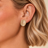 Gold Pave Thumbprint Studs