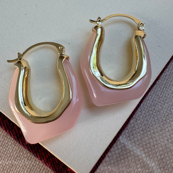Blush Pink Resin Hoops