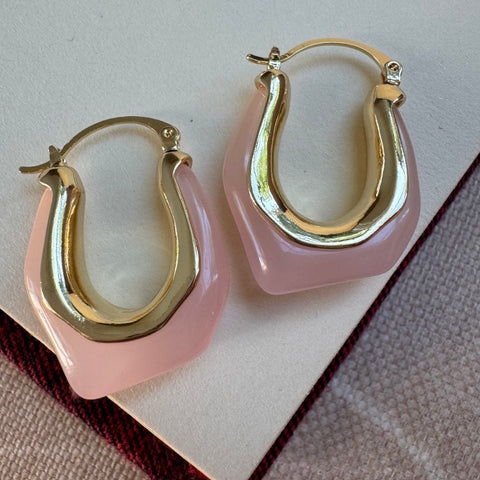 Blush Pink Resin Hoops
