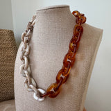 Tortoise and Ivory Resin Necklace