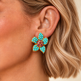 Turquoise and Garnet Studs