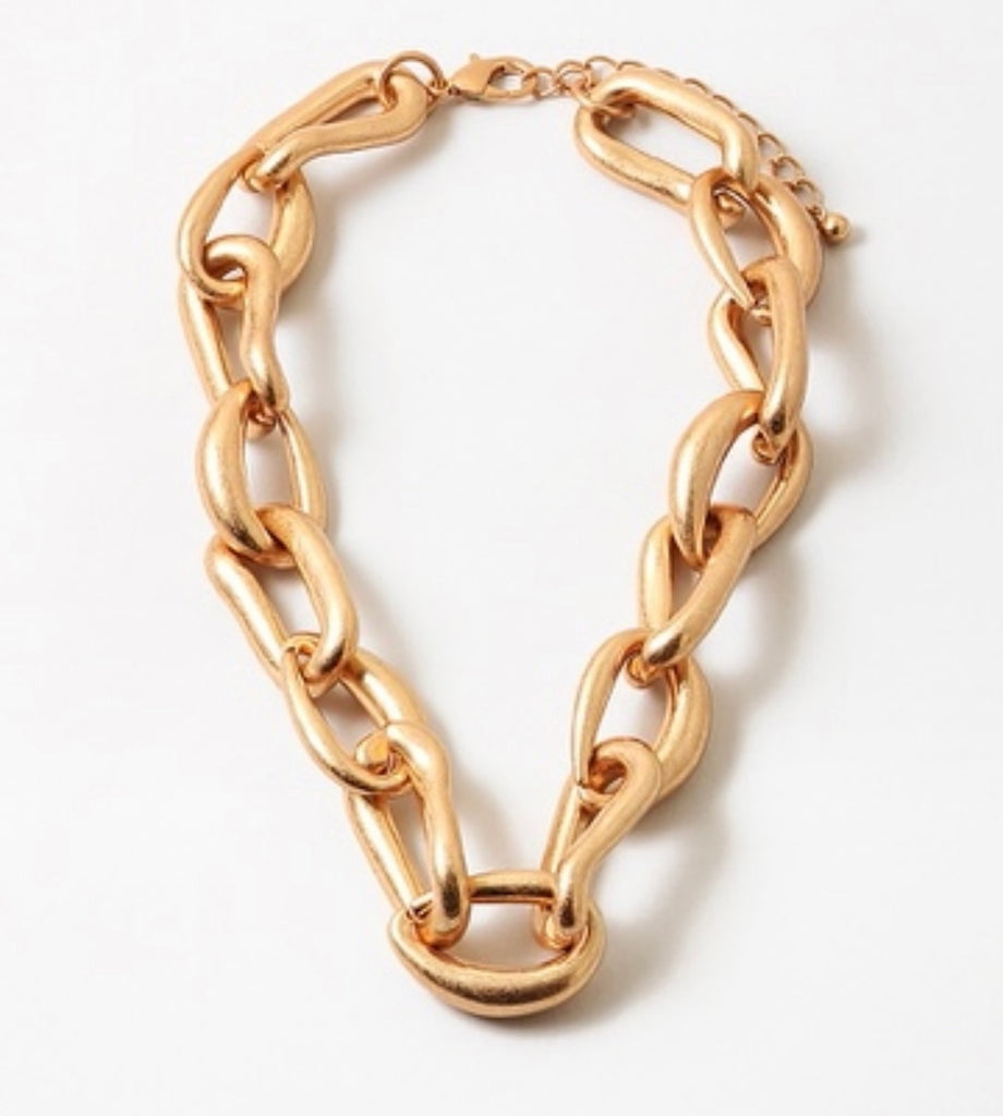Gold Link Statement Necklace