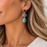Three Stone Drop Earrings