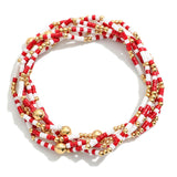 Red and White College/Sports/School Bracelet Bundle