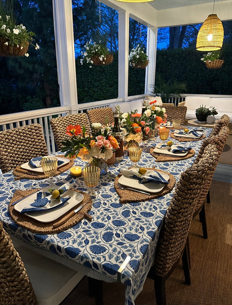 Indigo Blue Mineral Tablecloth