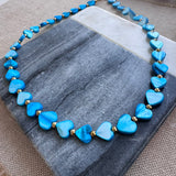 True Blue Mother-of-Pearl Heart Necklace