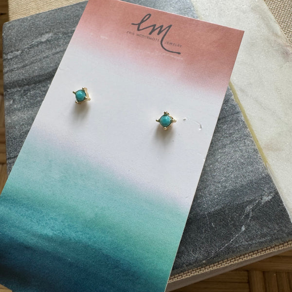Tiny Turquoise Studs