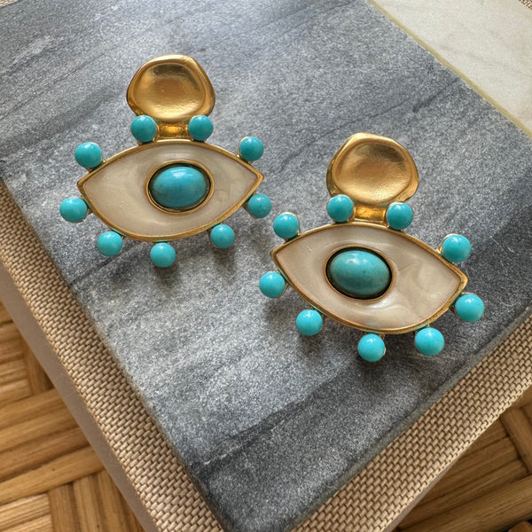 Oversized Lucky Evil Eye Studs