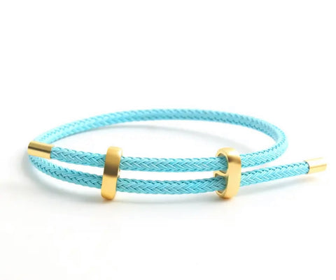 Turquoise and Gold Slide Bracelet