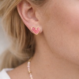 Pre-Order Pink Heart Studs • Shipping 1/11