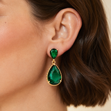 Emerald Green Drop Earrings