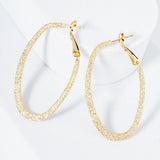 Brushed Gold Oval Hoops
