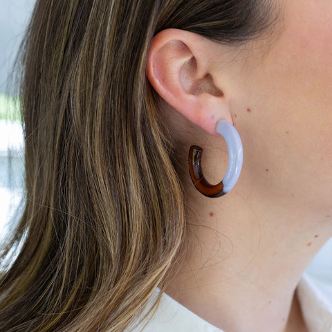 Lavender Mocha Resin Hoops