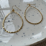Hammered Teardrop Hoops