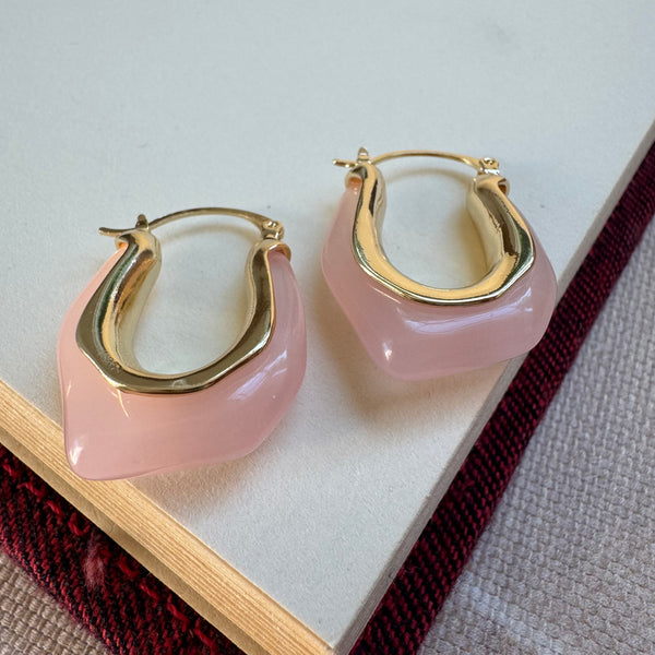 Blush Pink Resin Hoops
