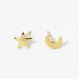 Moon and Star Studs