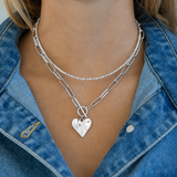 Hammered Heart Toggle Necklace