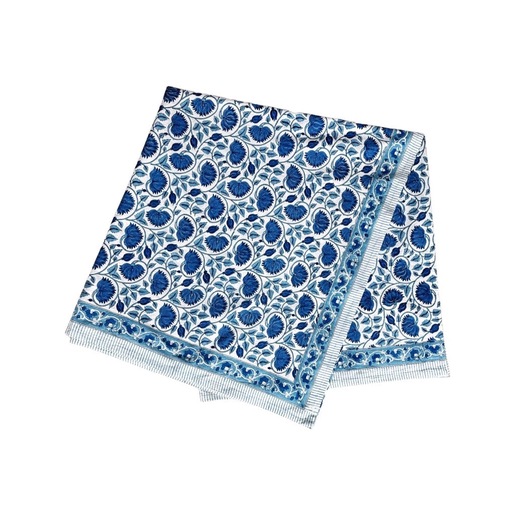 Set of 4 Cobalt Blue and Yellow Cloth Napkins, Lemon & Tiles Design, M –  Kate McEnroe New York